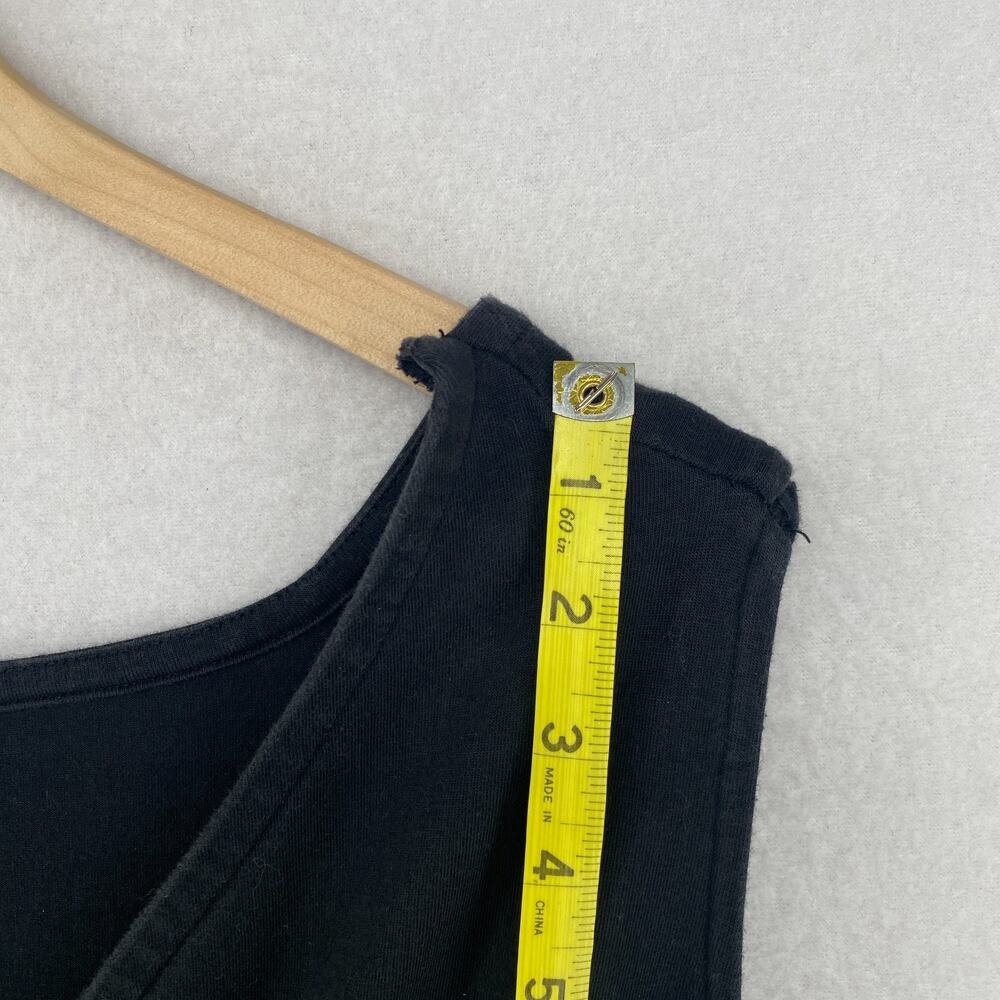 EILEEN FISHER Dress 2X Plus Stretch Organic Cotton Faux Wrap Midi Black USA - Picture 8 of 12